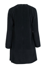 Current Boutique-3.1 Phillip Lim - Black Silk Long Sleeve Dress w/ Beaded Neckline Sz 6