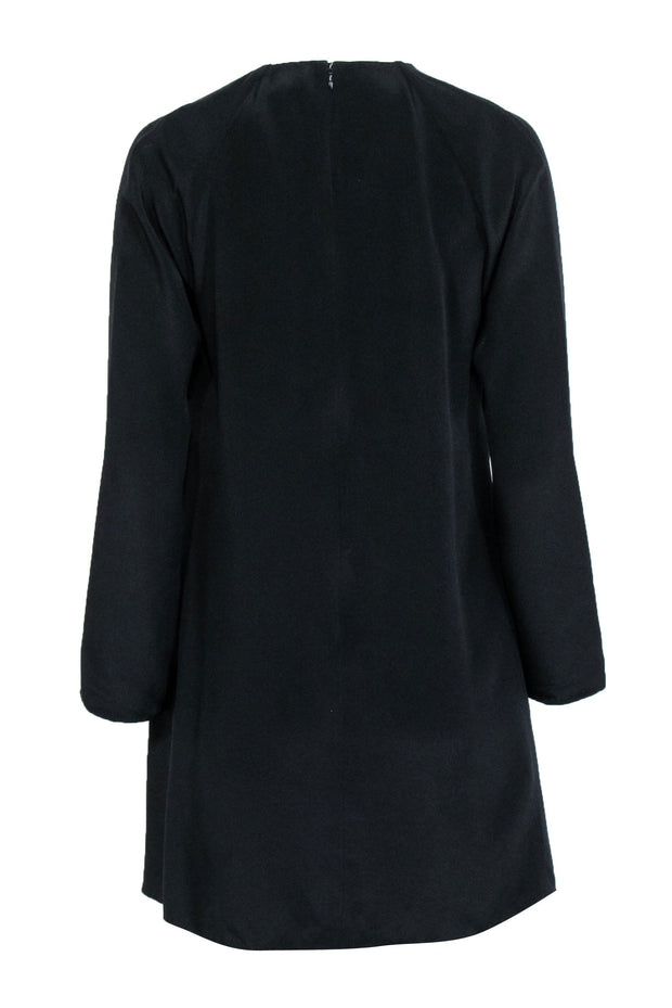 Current Boutique-3.1 Phillip Lim - Black Silk Long Sleeve Dress w/ Beaded Neckline Sz 6