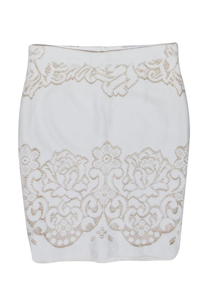 Current Boutique-A.L.C - Ivory Lace Skirt Sz S
