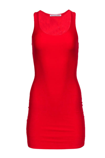 Current Boutique-Alexander Wang - Red Slink Sleeveless Bodycon Dress Sz S