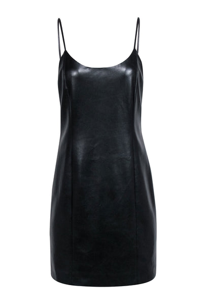 Current Boutique-Alice & Olivia - Black Faux Leather Sleeveless Dress Sz 12