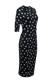 Current Boutique-Alice & Olivia - Black w/ Daisy Print Cropped Sleeve Dress Sz 10