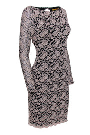 Current Boutique-Alice & Olivia - Blush Embroidery On Black Cocktail Dress Sz 6