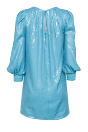 Current Boutique-Alice & Olivia - Bright Blue Sequin Crop Sleeve Shift Dress Sz S