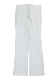 Current Boutique-Alice & Olivia - Ivory High Waist Flare Trousers w/ Front Calf Slit Sz 6