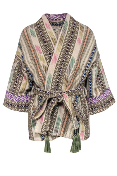 Current Boutique-Andersen & Lauth - Ivory & Multi Color Embroidered Jacket One Size