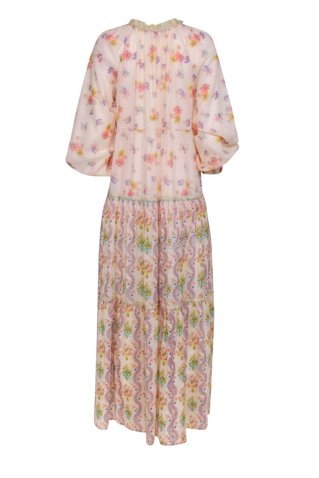 Current Boutique-Anjuna Collection - Light Pink Floral Print Maxi Dress Sz M