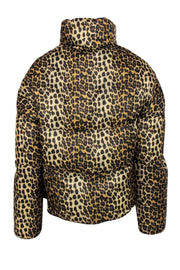 Current Boutique-Apparis - Tan & Black Leopard Print Puffer Coat Sz S