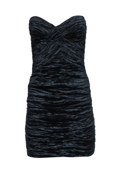 Current Boutique-BCBG Max Azria - Black Ruched Strapless Mini Dress Sz 2