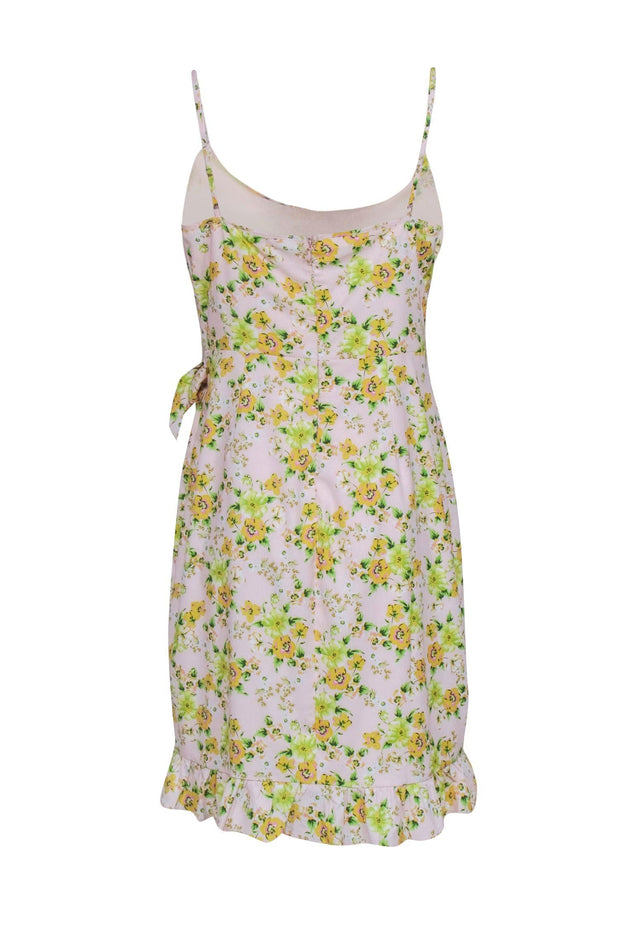 Current Boutique-BCBGeneration - Light Pink & Yellow Floral Sleeveless Dress Sz 12