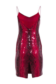 Current Boutique-Basix II - Red Silk Sequin Sleeveless Mini Dress Sz 4