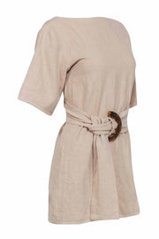 Current Boutique-Bec & Bridge - Beige Linin Short Sleeve Mini Dress Sz 8
