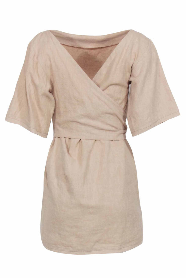 Current Boutique-Bec & Bridge - Beige Linin Short Sleeve Mini Dress Sz 8