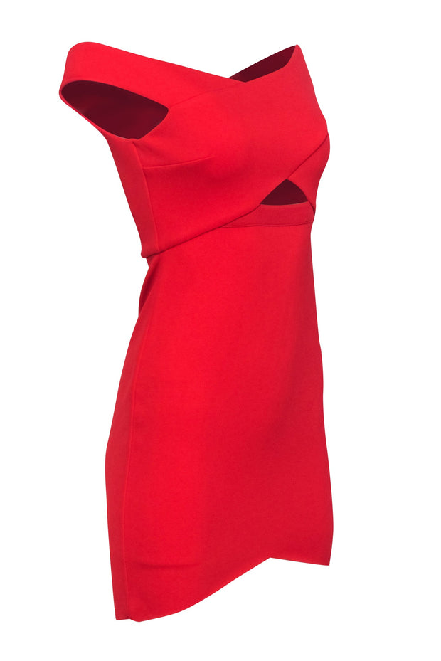 Current Boutique-Bec & Bridge - Red Off The Shoulder Cut Out Dress Sz 4