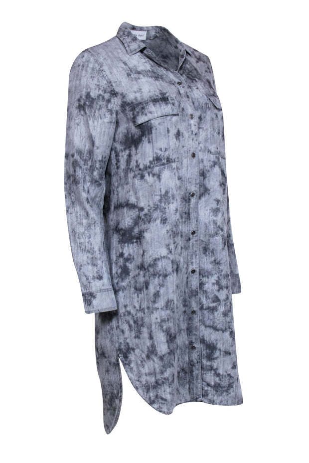 Current Boutique-Bella Dahl - Grey Tye Dye Long Sleeve Dress Sz S