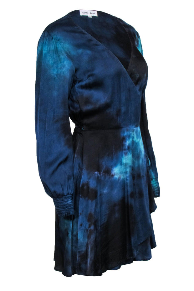 Current Boutique-Bella Dahl - Navy Blue Ombre Satin Dress Sz S