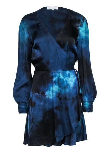 Current Boutique-Bella Dahl - Navy Blue Ombre Satin Dress Sz S
