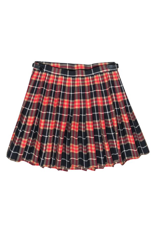 Current Boutique-Burberry - Black, Red, & Tan Plaid Wrap Skirt Sz 14