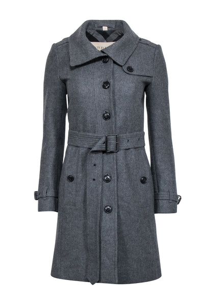 Current Boutique-Burberry - Grey Wool Blend Tailored Coat Sz 2