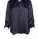 L'Agence - Navy Silk Button Front Blouse Sz L