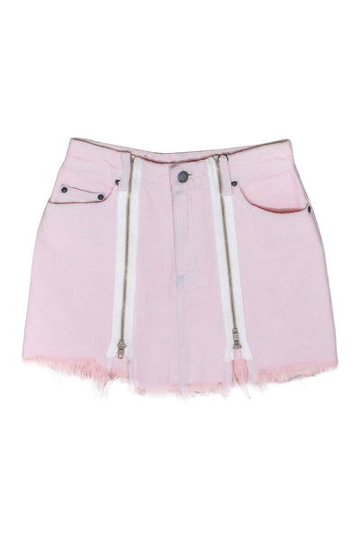 Current Boutique-Carmar - Light Pink Denim Skirt w/ Zippers Sz 2