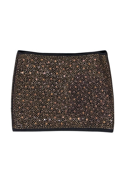 Current Boutique-Cecilia de Bucourt - Black Mini Skirt w/ Bronze Studs Sz S