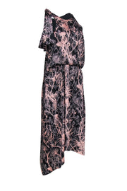 Current Boutique-Cedric Charlier - Black Sleeveless Abstract Print Midi Dress w/ Hi-Low Hem Sz 4