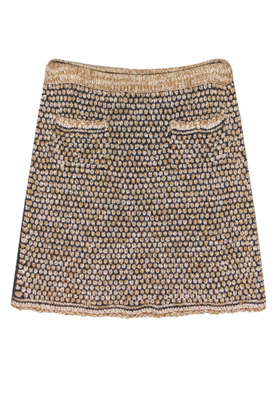 Current Boutique-Chanel - Tan Textured Knit Mini Skirt Sz 36
