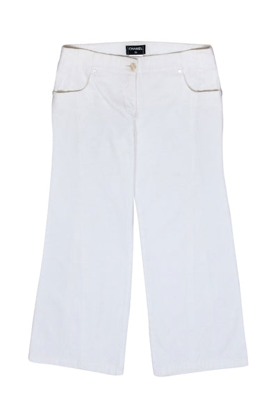 Current Boutique-Chanel - White Cropped Denim Pants Sz 8