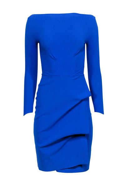 Current Boutique-Chiara Boni - Cobalt Blue Long Sleeve Dress Sz 2