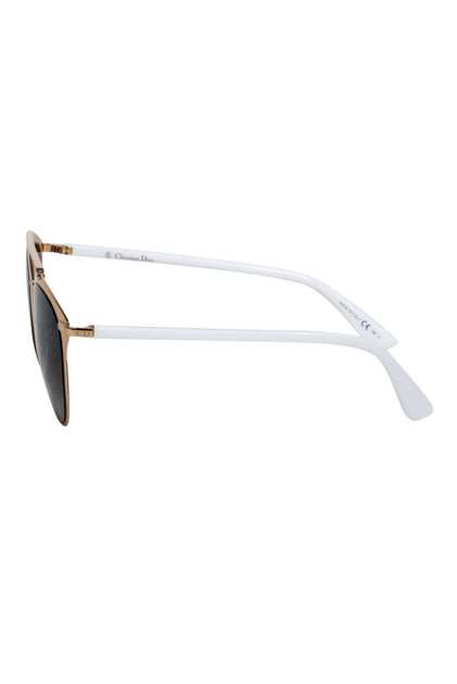 Christian Dior White And Gold Aviator Sunglasses Current Boutique