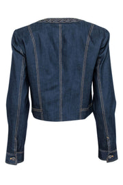 Current Boutique-Cinq a Sept - Dark Wash Denim Cropped Jacket w/ Braided Trim Sz 4
