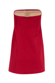 Current Boutique-Cinq a Sept - Red Strapless Mini Dress w/ Tassel Trimmed Ruffle Sz 12