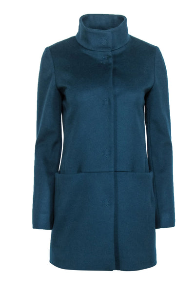 Current Boutique-Cinzia Rocca - Teal Wool & Cashmere Blend Coat Sz 2
