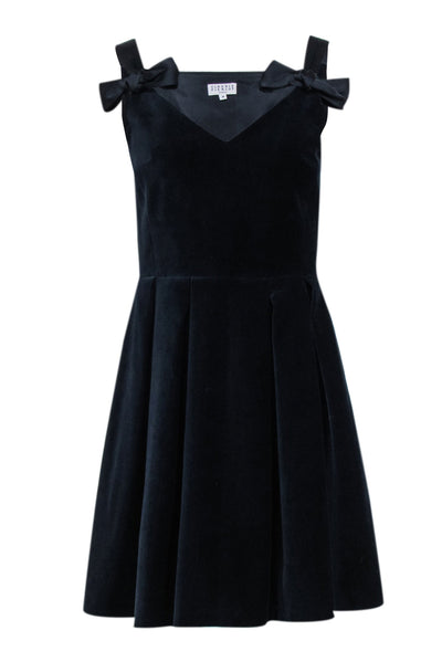 Current Boutique-Claudie Pierlot - Navy Velvet Tie Strap Dress Sz 4
