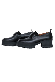 Current Boutique-Clergerie Paris - Black Leather Platform Loafers Sz 10