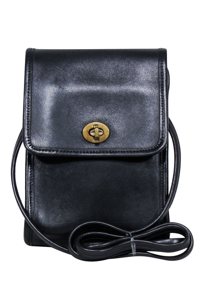 Current Boutique-Coach - Black Leather Vintage Mini Turnlock Crossbody Bag