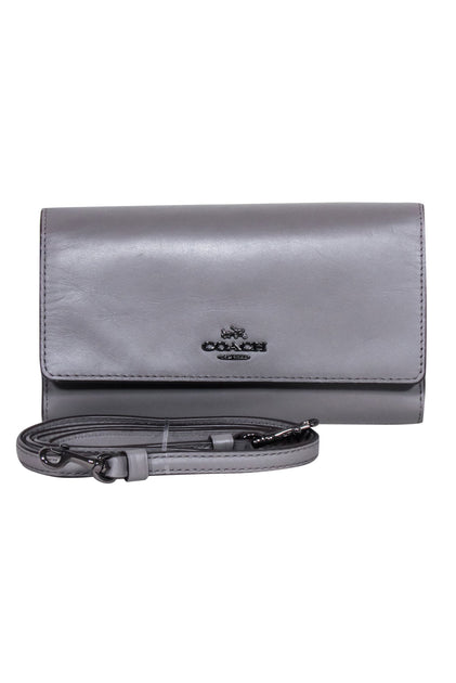 Coach smooth leather phone crossbody online black