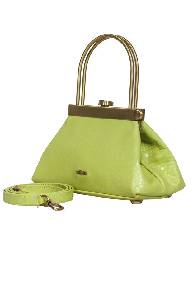 Current Boutique-Cult Gaia - Green Snake Skin Textured Crossbody Bag