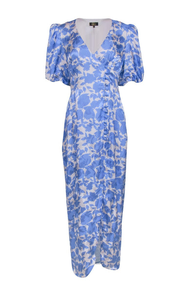 Current Boutique-De La Vali - Light Blue Floral & Cream Dress Sz 12