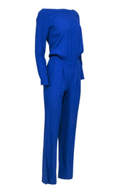 Current Boutique-Diane von Furstenberg - Blue Long Sleeve Jumpsuit Sz 0