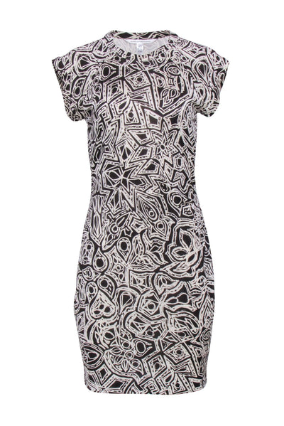 Current Boutique-Diane von Furstenberg - Brown & Cream Print Short Sleeve Dress Sz 10