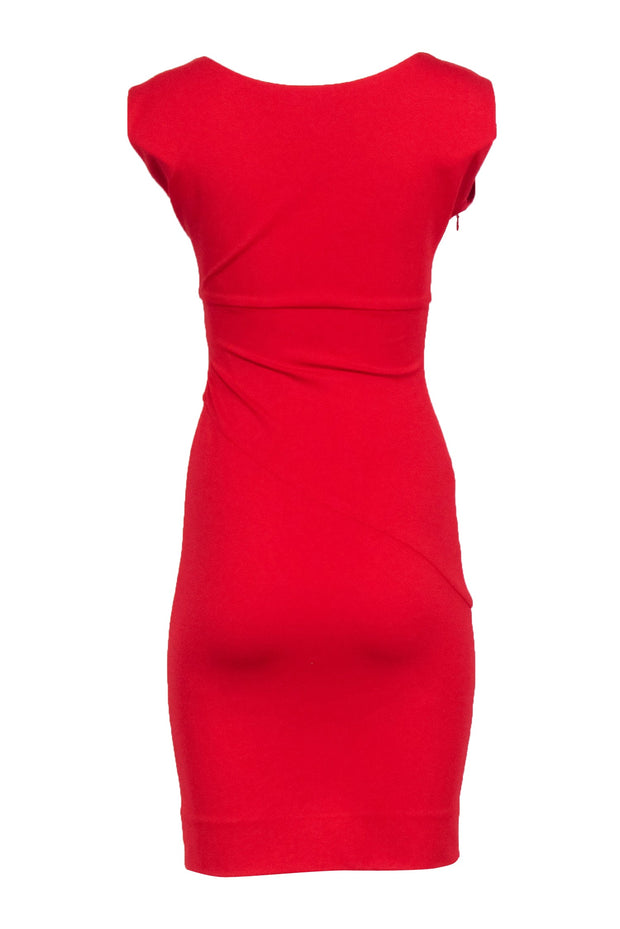 Current Boutique-Diane von Furstenberg - Red Sleeveless Ruched Dress Sz 2