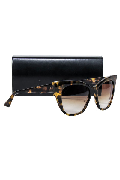 Current Boutique-Dita - Brown Tortoise Cat Eye Sunglasses