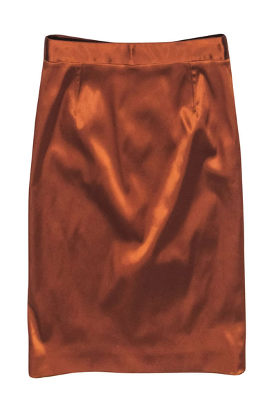 Current Boutique-Dolce & Gabbana - Rust Orange Satin Pencil Skirt Sz 6