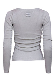 Current Boutique-Dolce & Gabbana - Silver Glitter Bling Button Cardigan Sz XS