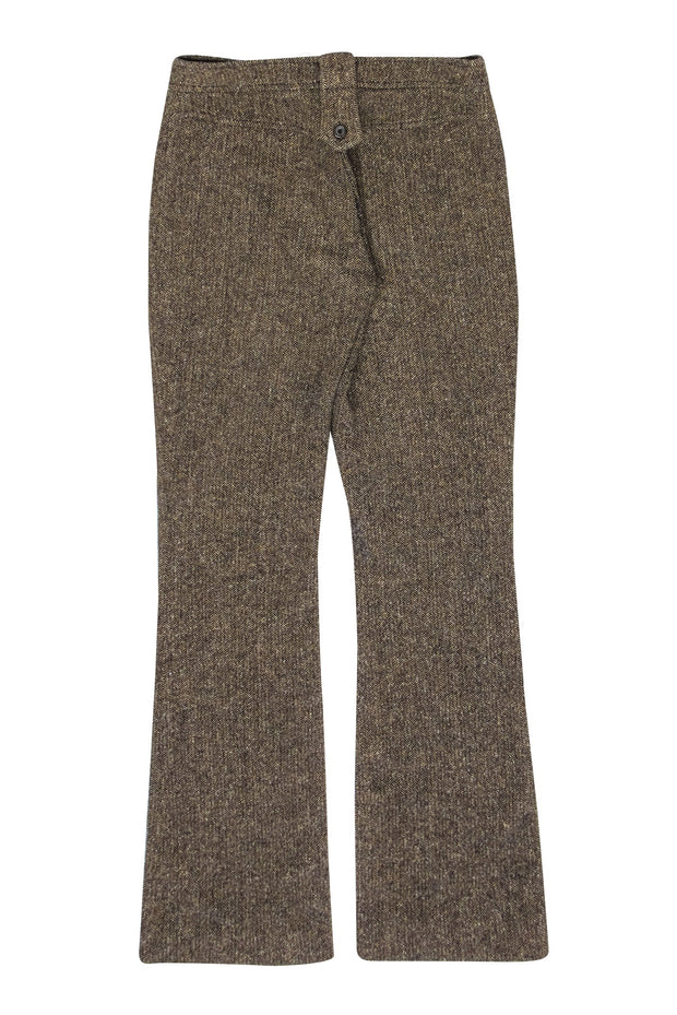 Current Boutique-Dolce & Gabbana - Tan Herringbone Tweed Flared Trousers Sz 30