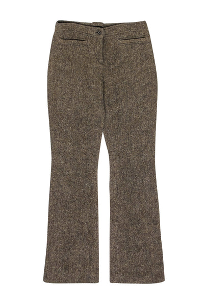 Current Boutique-Dolce & Gabbana - Tan Herringbone Tweed Flared Trousers Sz 30
