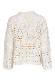 Current Boutique-Eleven Six - Ivory Crochet Knit Cardigan Sz XS