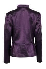 Current Boutique-Ellen Tracy - Dark Purple Silk Embroidered Jacket Sz 10